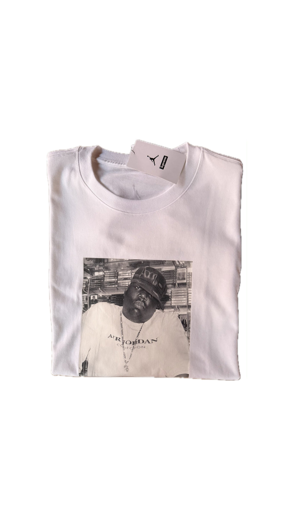 Supreme x Jordan "biggie" white tee