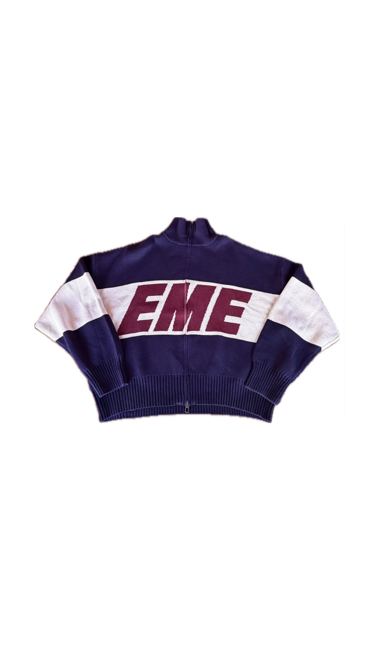 Eme Studios "navy" zipper knit
